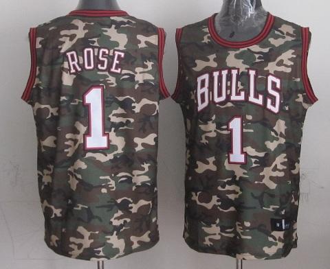 Chicago Bulls 1 Derrick Rose Camo Revolution 30 Swingman NBA Jerseys Cheap