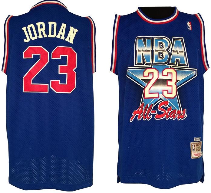 Chicago Bulls 23 Michael Jordan 1992-93 All Star Blue M&N NBA Jerseys Cheap