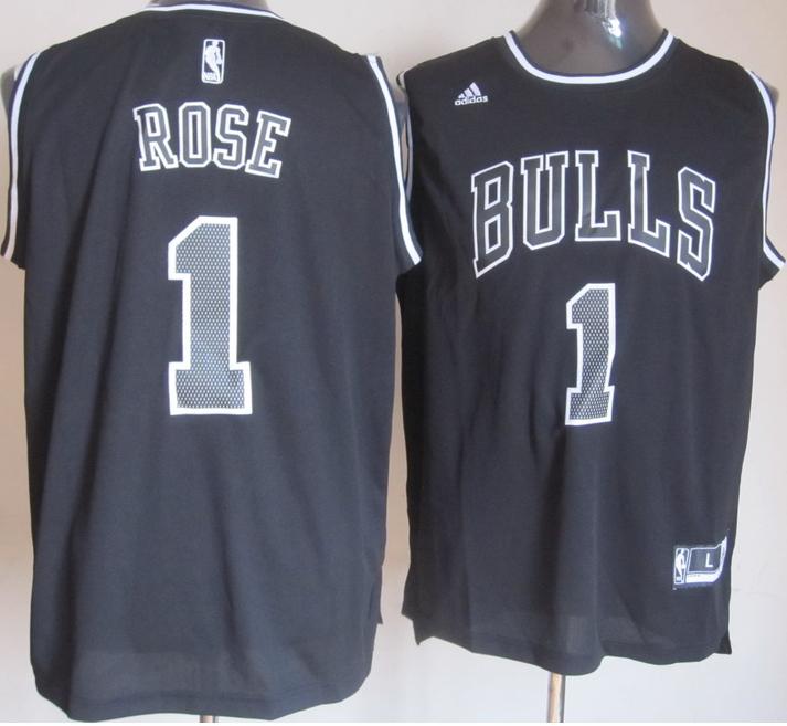 Chicago Bulls 1 Derrick Rose Black White Fashion Revolution 30 Swingman NBA Basketball Jerseys Cheap