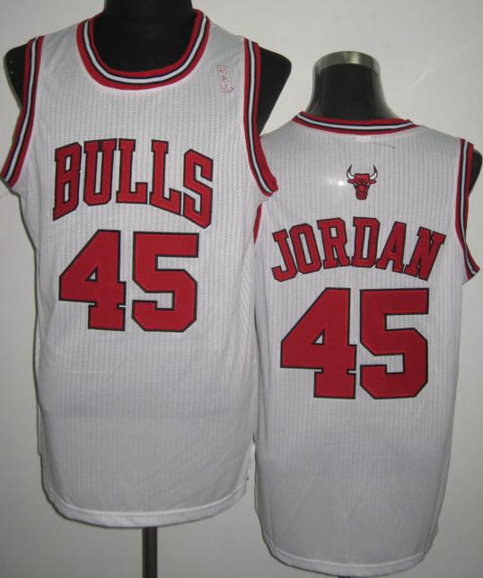 Chicago Bulls 45 Michael Jordan White Revolution 30 NBA Jerseys Cheap