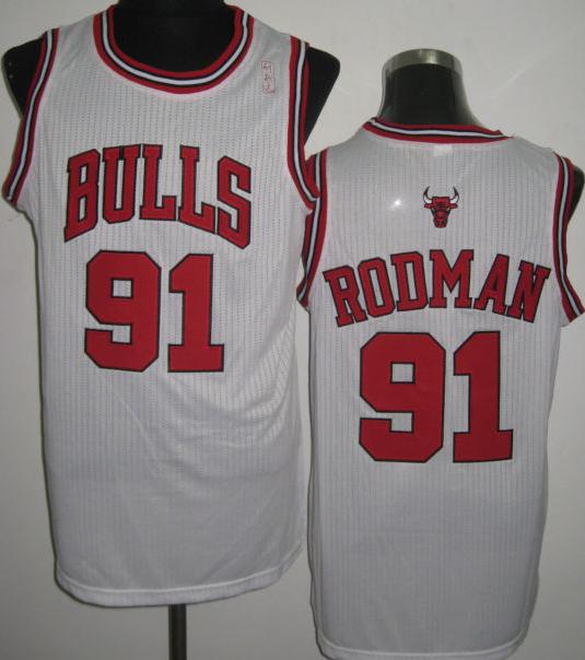 Chicago Bulls 91 Dennis Rodman White Revolution 30 NBA Jerseys Cheap
