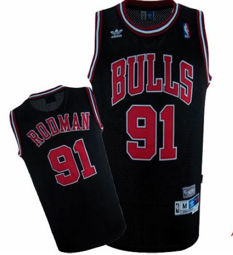 Chicago Bulls 91 Rodman Black NBA Jerseys Cheap