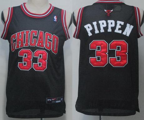 Chicago Bulls 33 Pippen Black NBA Jerseys Cheap