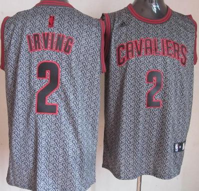Cleveland Cavaliers 2 Kyrie Irving Grey Static Fashion Swingman NBA Jersey Cheap