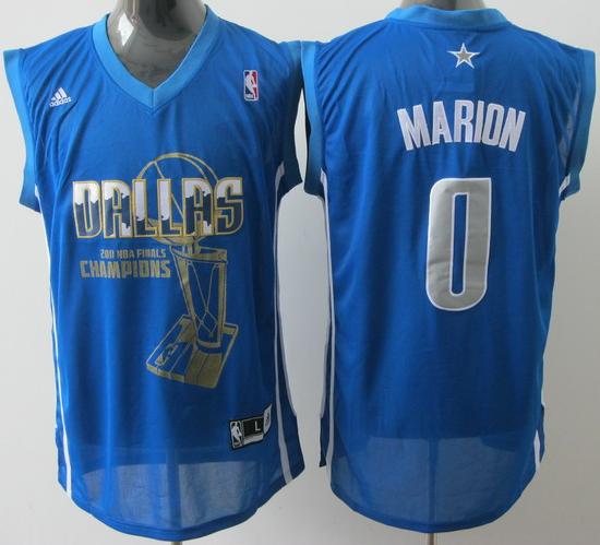 Dallas Mavericks 0 Marion Light Blue 2011 Finals Champions Jersey Cheap