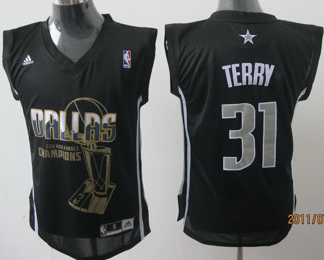 Dallas Mavericks 31 Jason Terry Black 2011 Finals Champions Jersey