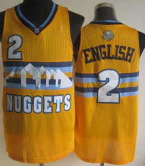 Denver Nuggets 2 Alex English Yellow Revolution 30 NBA Jersey Cheap