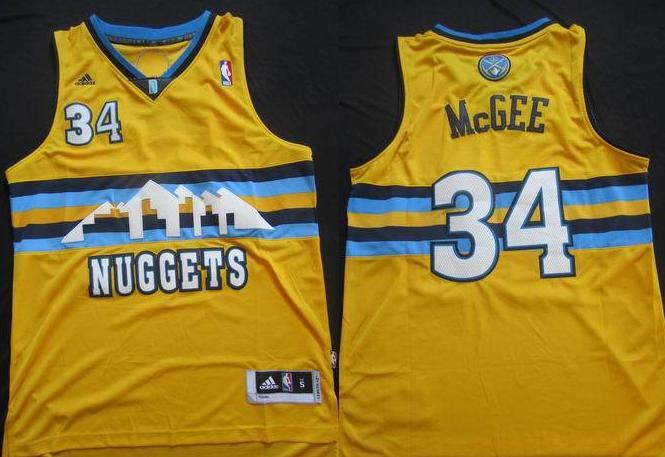 Denver Nuggets 34 JaVale McGee Yellow Revolution 30 Swingman NBA Jerseys Cheap