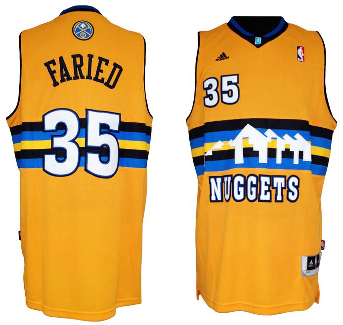 Denver Nuggets 35 Kenneth Faried Yellow Revolution 30 Swingman NBA Jersey Cheap