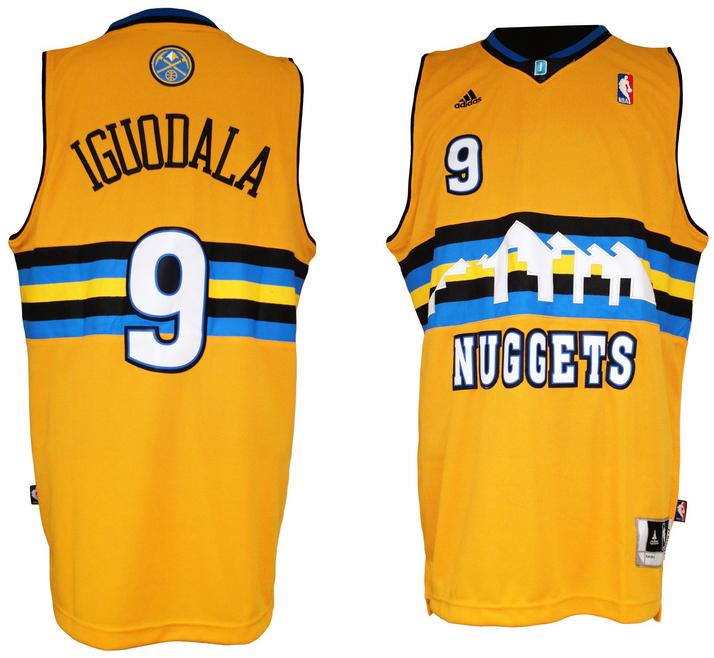 Denver Nuggets 9 Andre Iguodala Yellow Revolution 30 Swingman NBA Jersey Cheap