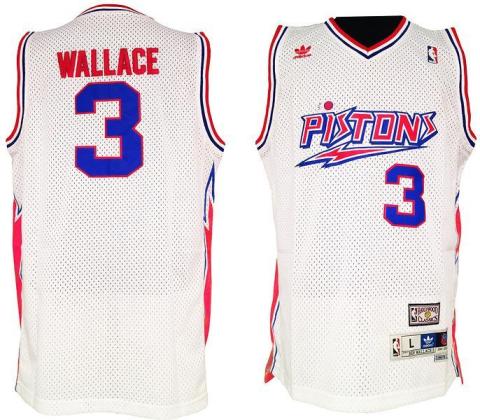 Detroit Pistons 3 Ben Wallace White Hardwood Classics Swingman NBA Jerseys Cheap