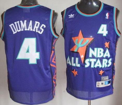 Detroit Pistons 4 Joe Dumars Purple 1995 All Star Throwback NBA Jersey Cheap