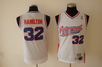 Detroit Pistons 32 HAMILTON white SWINGMAN jerseys Cheap