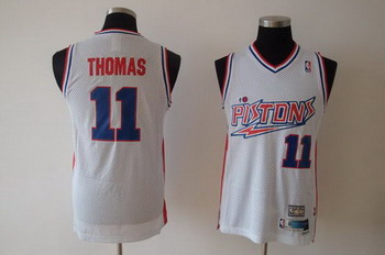 Detroit Pistons 11 THOMAS white SWINGMAN jerseys Cheap
