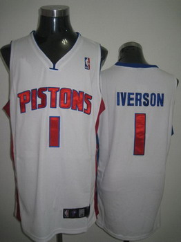 Detroit Pistons 1 Iverson white Jrseys Cheap