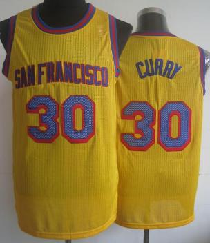 Golden State Warriors 30 Stephen Curry Yellow Hardwood Classics Revolution 30 NBA Jerseys Cheap