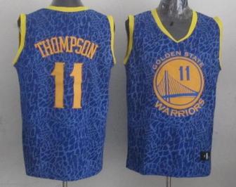 Golden State Warriors 11 Klay Thompson Blue Leopard Grain NBA Jersey Cheap
