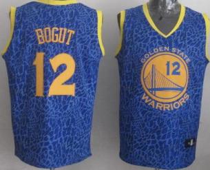 Golden State Warriors 12 Andrew Bogut Blue Leopard Grain NBA Jersey Cheap