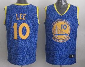 Golden State Warriors 10 David Lee Blue Leopard Grain NBA Jersey Cheap