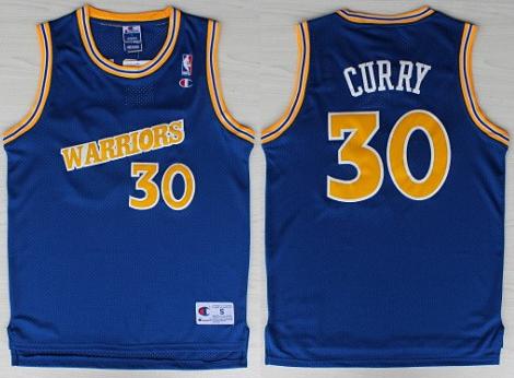 Golden State Warriors 30 Stephen Curry Blue Hardwood Classics Revolution 30 NBA Jerseys Cheap