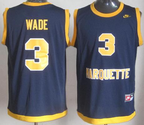 Marquette Golden Eagles 3# Dwyane Wade Navy Blue College Basketball NCAA Jerseys Cheap