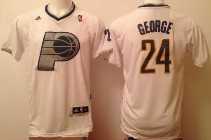 Indiana Pacers 24 Paul George White Revolution 30 Swingman NBA Jersey Christmas Style Cheap