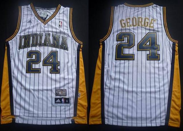 Indiana Pacers 24 Paul George White Strip Revolution 30 Swingman NBA Jerseys Cheap