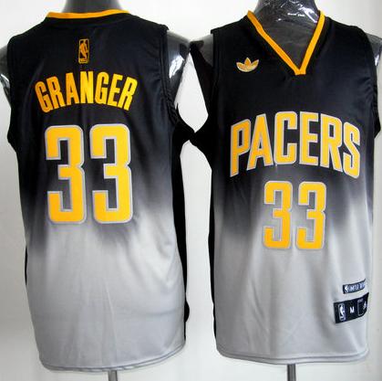 Indiana Pacers 33# Danny Granger Black Grey Revolution 30 Swingman NBA Jerseys Cheap