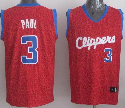 Los Angeles Clippers 3 Chris Paul Red Leopard Grain NBA Jersey Cheap