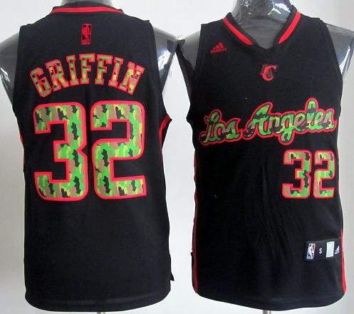Los Angeles Clippers #32 Blake Griffin Black Revolution 30 Swingman NBA Jerseys Camo Number Cheap