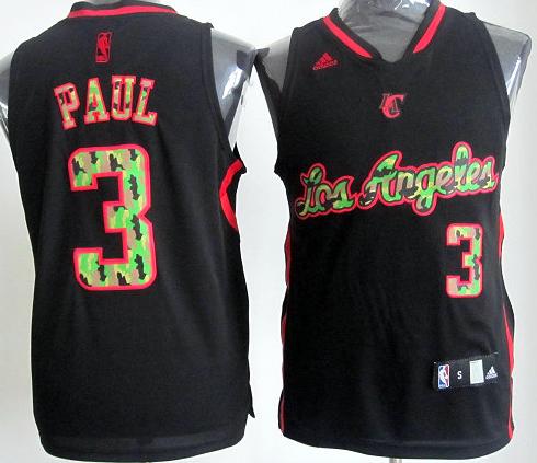 Los Angeles Clippers #3 Chris Paul Black Revolution 30 Swingman NBA Jerseys Camo Number Cheap