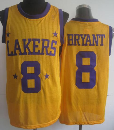 Los Angeles Lakers 8 Kobe Bryant Yellow Hardwood Classics Revolution 30 NBA Jerseys Cheap