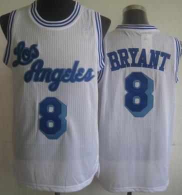 Los Angeles Lakers 8 Kobe Bryant White Hardwood Classics Revolution 30 NBA Jerseys Cheap