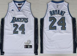 Los Angeles Lakers 24 Kobe Bryant White Signed NBA Jerseys Cheap