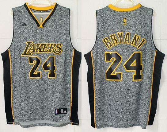 Los Angeles Lakers 24 Kobe Bryant Grey Static Fashion Swingman NBA Jersey Cheap
