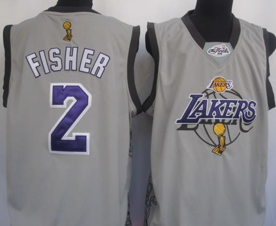 Los Angeles Lakers 2 Fisher Grey 2010 Finals Commemorative Jersey Cheap