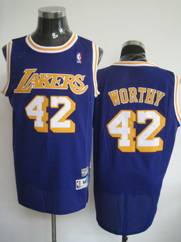 Los Angeles Lakers 42 Worthy Purple Swingman Jerseys Cheap