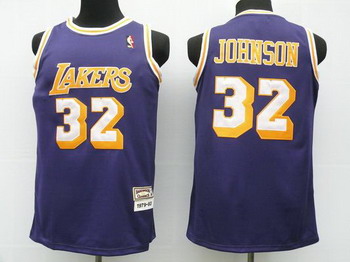 Los Angeles Lakers 32 Johnson Purple Swingman Jerseys Cheap