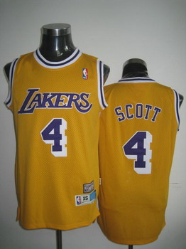 Los Angeles Lakers 4 Scott Yellow Swingman Jerseys Cheap