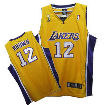 Los Angeles Lakers Brown yellow jerseys Cheap