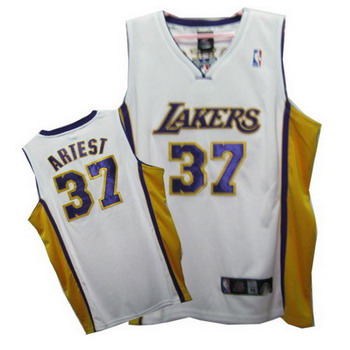Los Angeles Lakers 37 Artest white jerseys Cheap