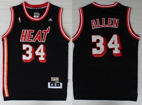 Miami Heat 34 Ray Allen Black Hardwood Classics Revolution 30 NBA Jerseys Cheap