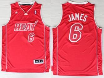 Miami Heat 6 LeBron James Full Red Revolution 30 Swingman NBA Jerseys Cheap