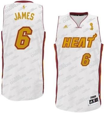 Miami Heat 6 LeBron James White 2013 Champions Revolution 30 Swingman NBA Jerseys Cheap