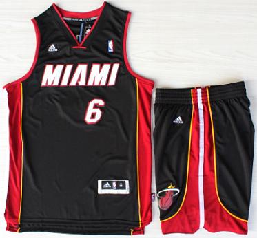 Miami Heat 6 LeBron James Black Revolution 30 Swingman NBA Jerseys Short Suits MIAMI Style Cheap