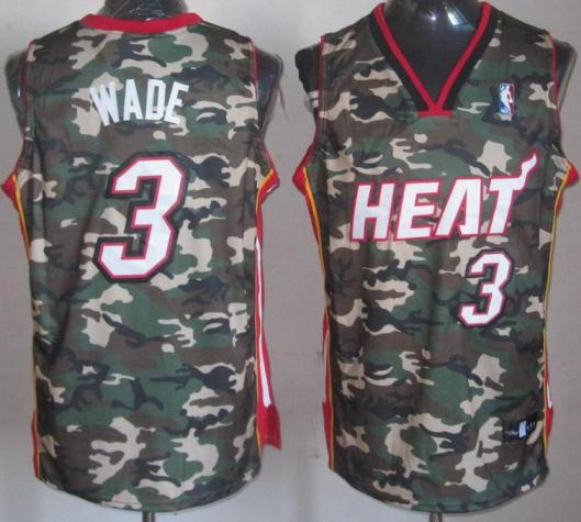 Miami Heat 3 Dwyane Wade Camo Revolution 30 Swingman NBA Jerseys Cheap