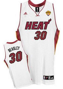 Miami Heat 30 Michael Beasley White NBA Jerseys With 2013 Finals Patch Cheap
