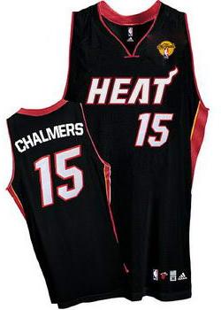 Miami Heat 15 Mario Chalmers Black NBA Jerseys With 2013 Finals Patch Cheap