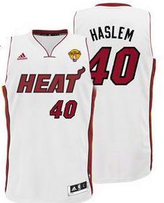 Miami Heat 40 Udonis Haslem White NBA Jerseys With 2013 Finals Patch Cheap