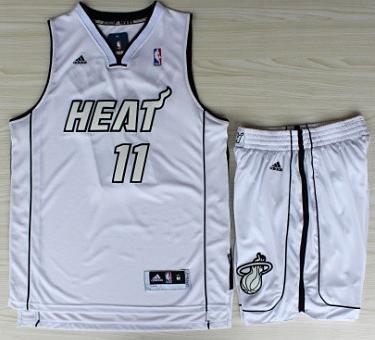 Miami Heat 11 Chris Andersen White Silver Number Revolution 30 Jerseys Shorts NBA Suits Cheap